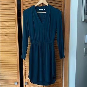 Babaton Teal V-Neck Dress